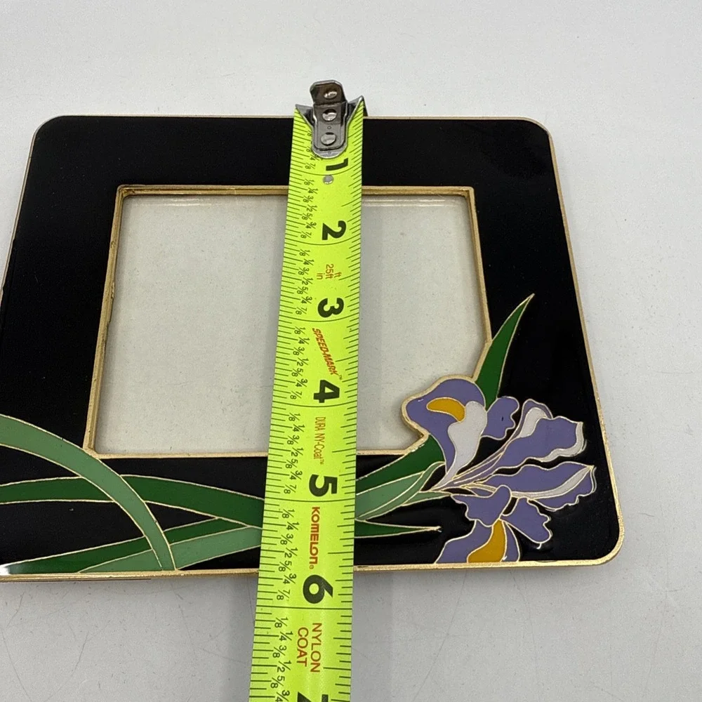 Vtg Cloisonne Iris Black‎ 3.5